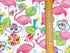 Horizontal ruler on fabric to show flamingo height.