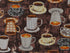 Close up of mugs of coffee.