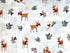 White Animal Toss - Wildlife Fabric - Deer Fabric - Cotton Fabric - Quilting Fabric - XMAS-118