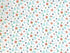 This white cotton fabric is covered with the words peace, joy and love. You will also find orange, blue, green and turquoise flowers.