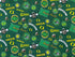 This green cotton fabric is for those who are fans of the Oregon ducks. This fabric is covered with footballs, the duck head, the words Go Ducks and Oregon.