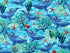 This fabric is part of the Deep Blue Sea collection by Geoff Allen. This fabric is covered with whales, starfish and water plants