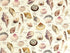 This fabric is called Sealife and is covered with scallop shells, common cockles, fan scallop, queen scallop shells and more