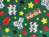 Close up of casino dice, chips, hearts, stars and more.
