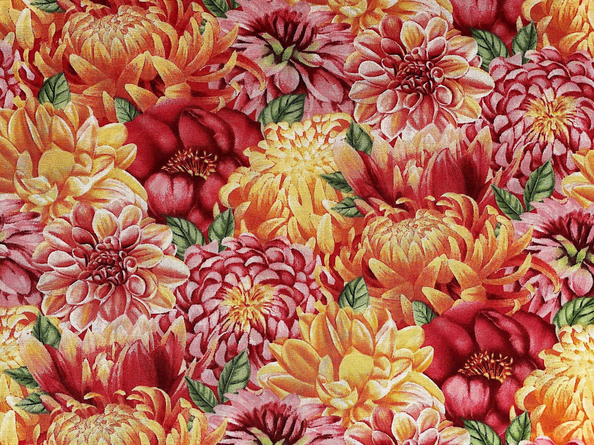 Close up of chrysanthemums and peonies.