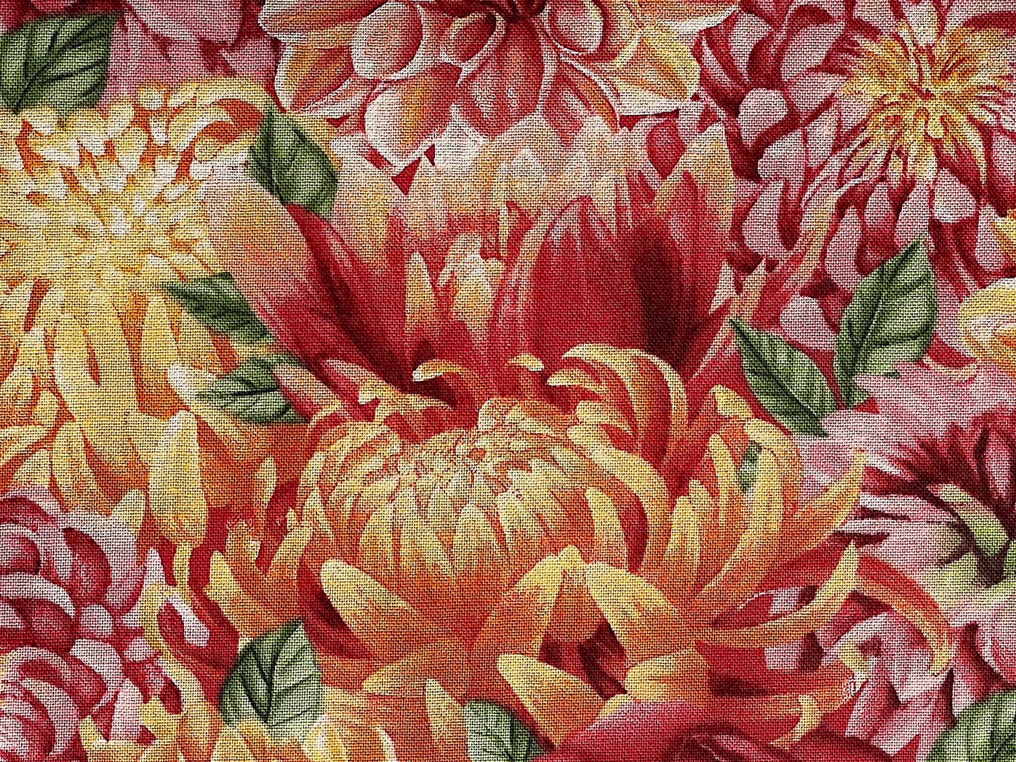 Close up of chrysanthemums and peonies.