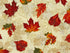 Close up of filled leaves and leaf outlines on a cream background.