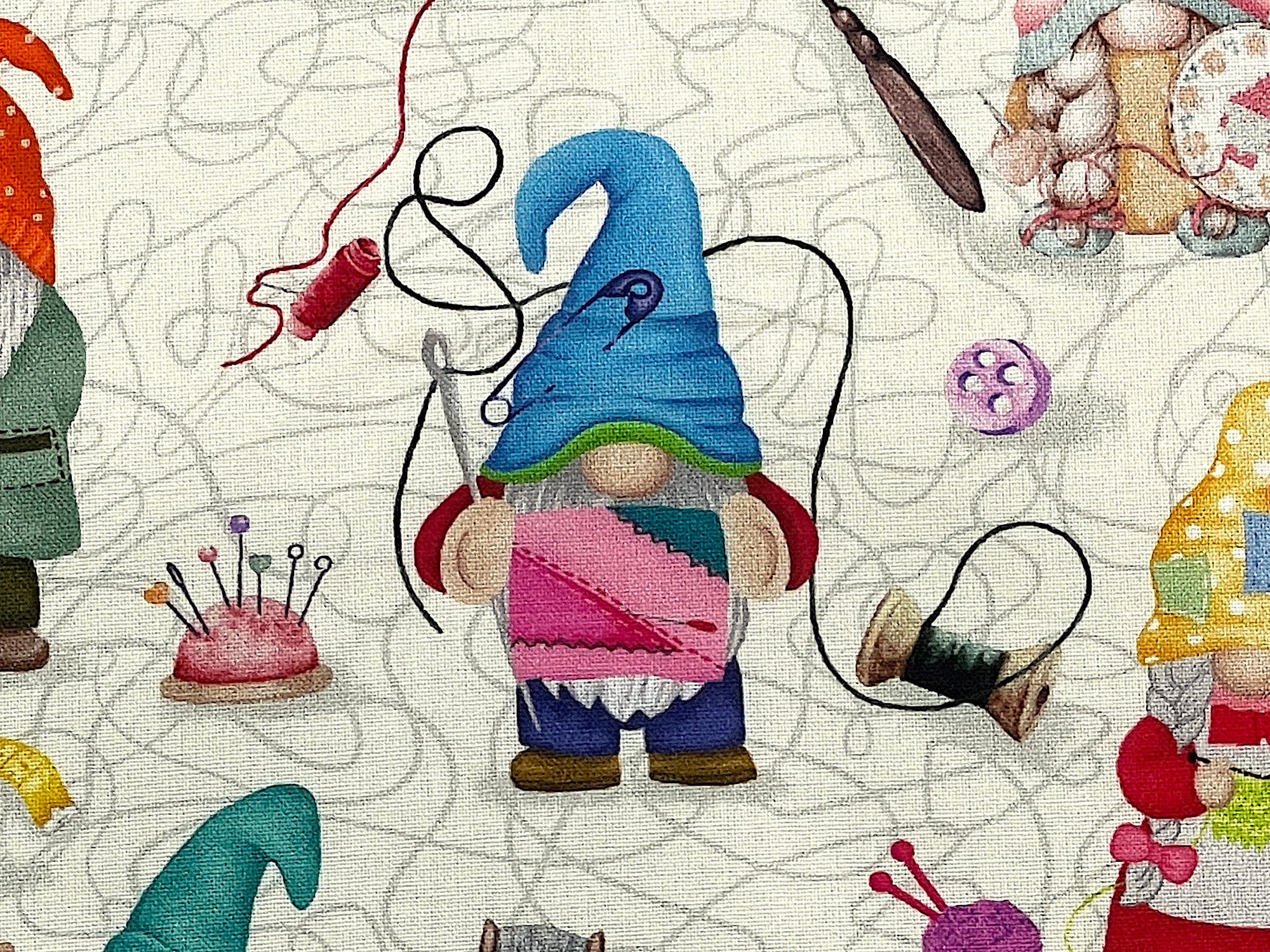 Close up of a gnome crafting.