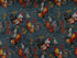 This fabric is part of the Garden Gate collection. This dark fabric is covered with roosters and flowers.