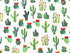 This fabric is part of the Cowboy Up collection. This White cotton fabric is covered with green cactus. The cactus are in a random pattern.